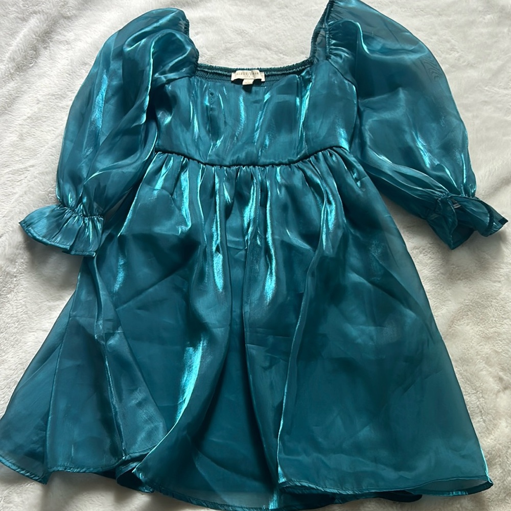 teal mini dress